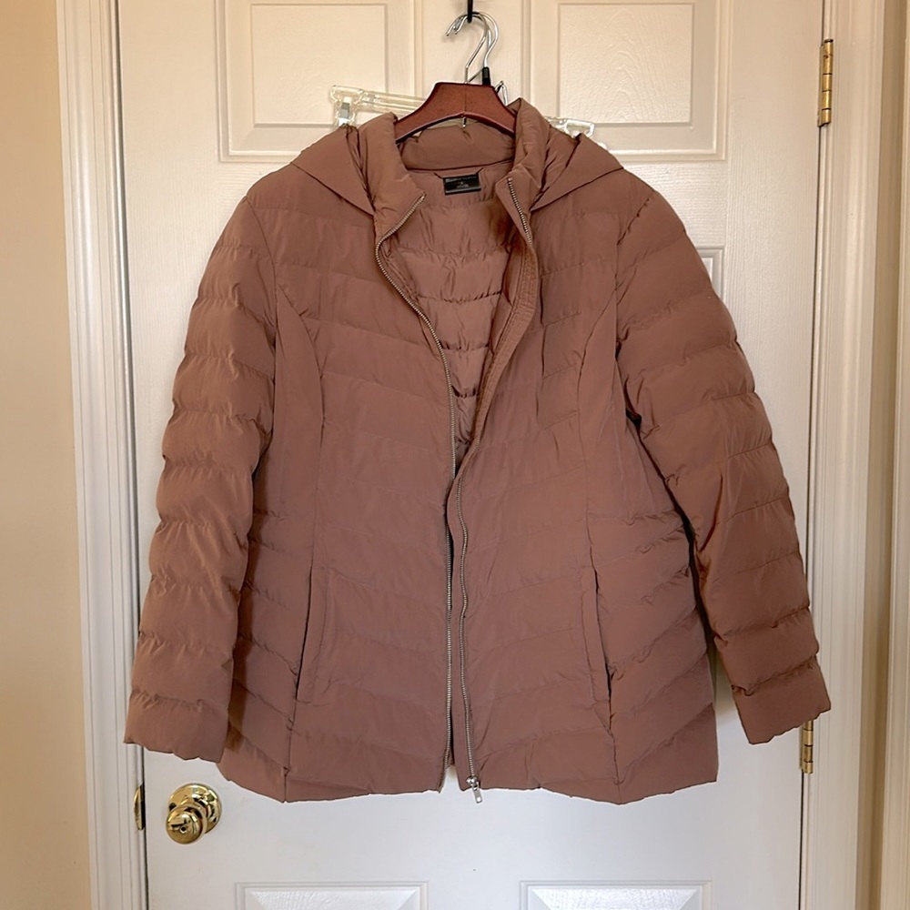 32 degrees womens XL dusky rose mauve pink zip hooded coat